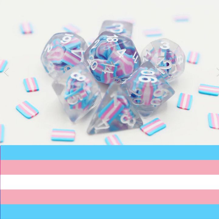 Transgender Flag RPG Dice Set