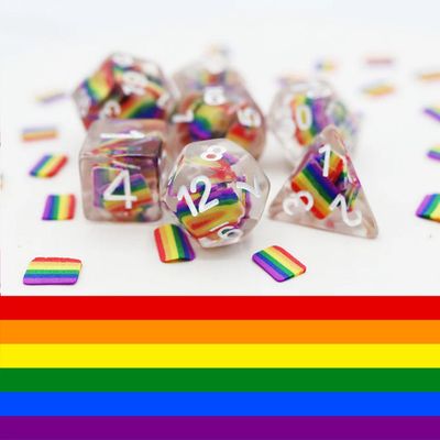 Rainbow Flag RPG Dice Set