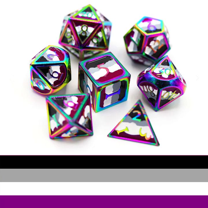 Asexual Pride Flag - RPG Metal Dice Set