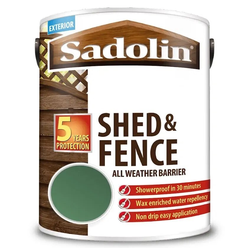 Sadolin Shed & Fence All Weather Barrier Gentle Green 5 Litre
