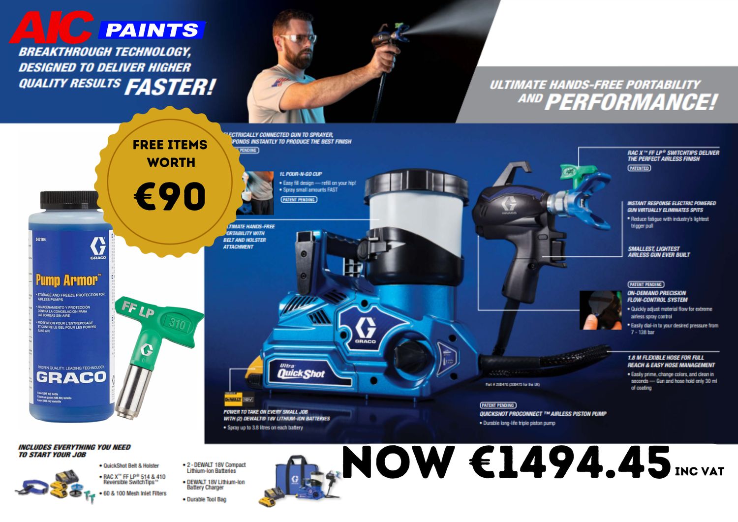 Graco Ultra QuickShot + Free Tip &amp; Pump Armour