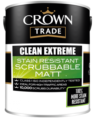 CROWN TRADE CLEAN EXTREME STAIN RESISTANT SCRUBBABLE MATT