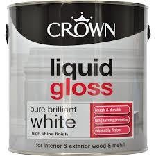 Crown Liquid Gloss Brilliant White Paint