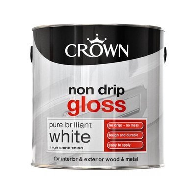 Crown Non Drip Gloss Paint Pure Brilliant White