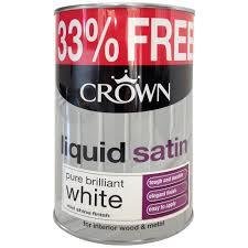 Crown Liquid Satin Pure Brilliant White Paint