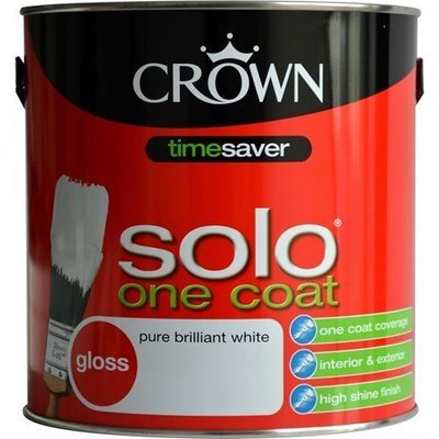 Crown Solo One Coat Gloss Brilliant White Paint