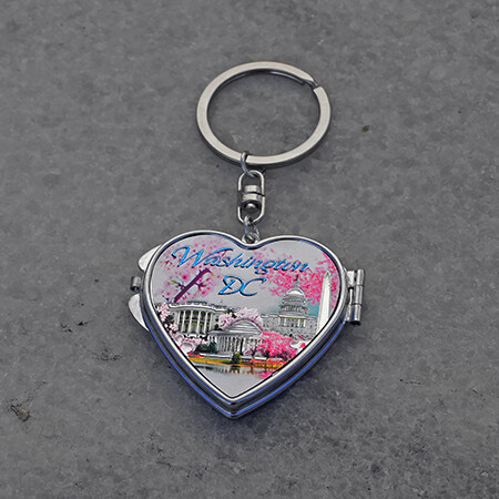 Cherry Blossom Folding Mirror Keychain Key Ring