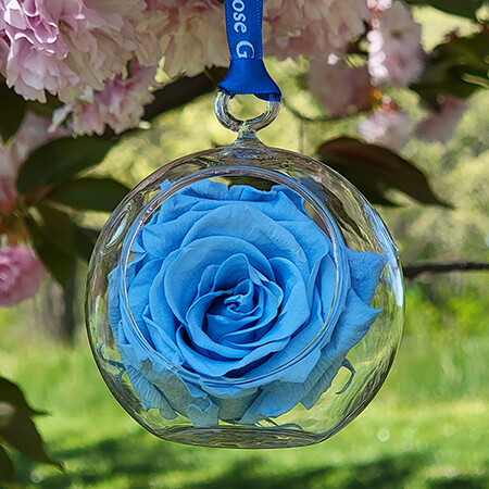First Lady Jacqueline Kennedy Blue Rose Flower Ornament