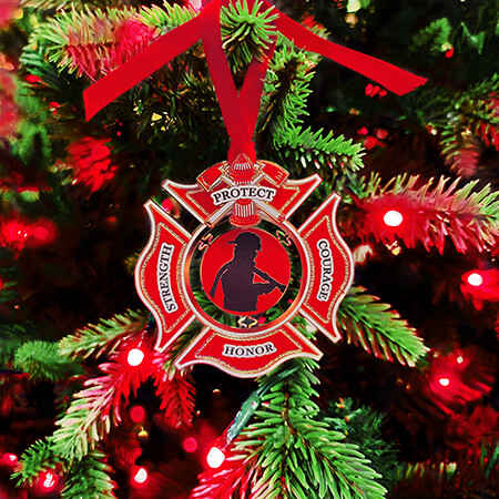 Official Firefighter Shield Holiday Ornament