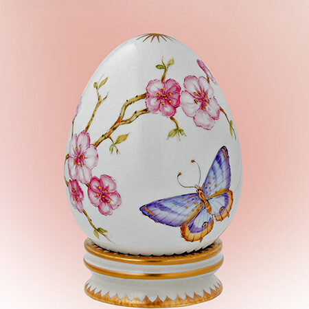 Porcelain Cherry Blossom Easter Egg