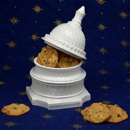 US Capitol Dome Ceramic Marble Cookie Jar