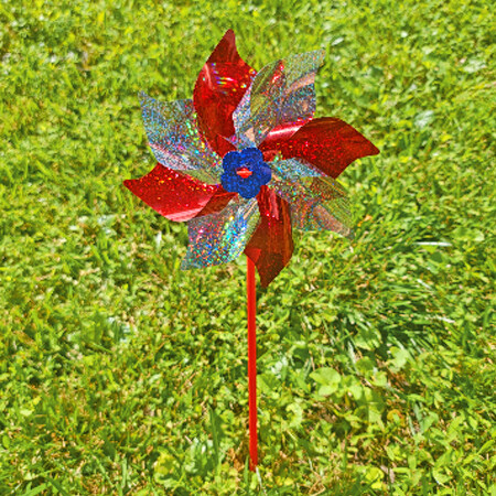 Red White Blue Sparkle Pinwheel