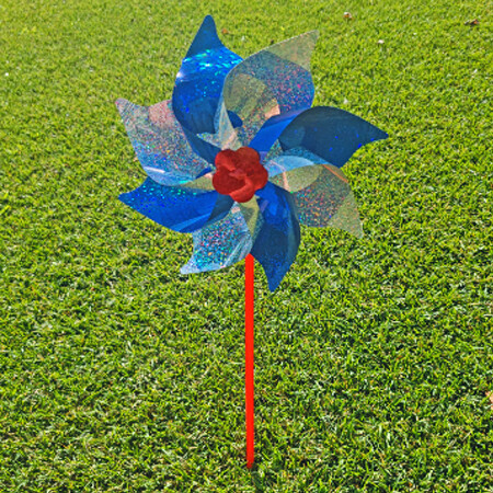 White Blue Red Sparkle Pinwheel