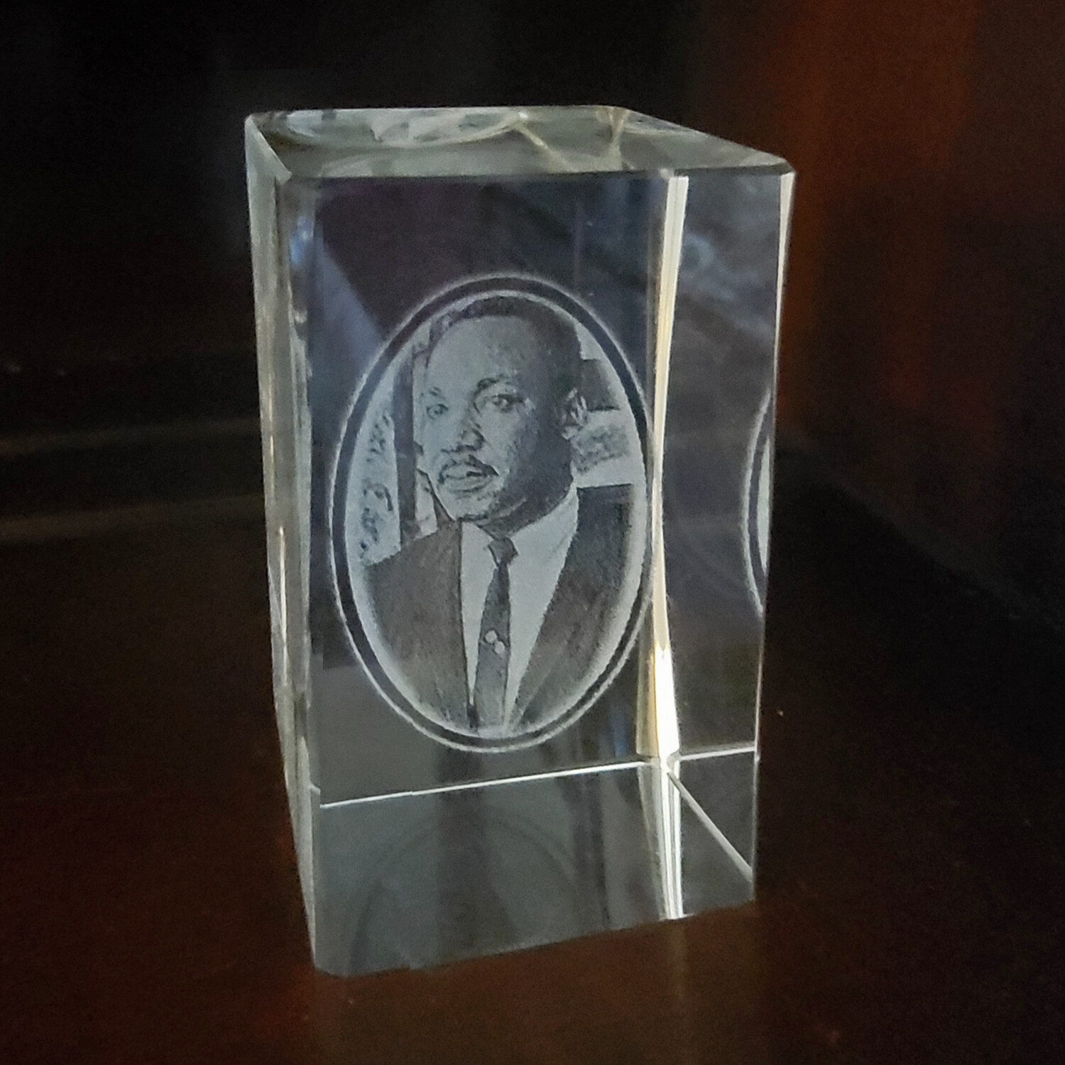 Martin Luther King Laser Crystal Paperweight