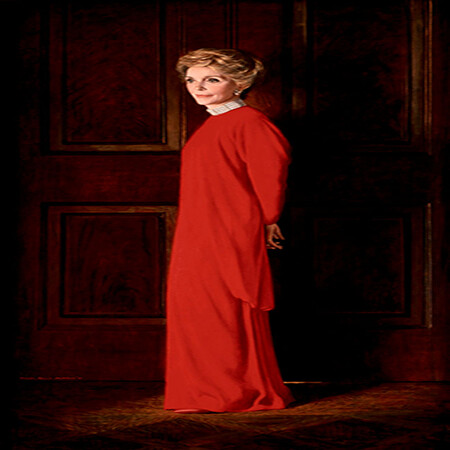 Nancy Reagan, wife of the 40th President of the United States Ronald Reagan, 1981-1989.