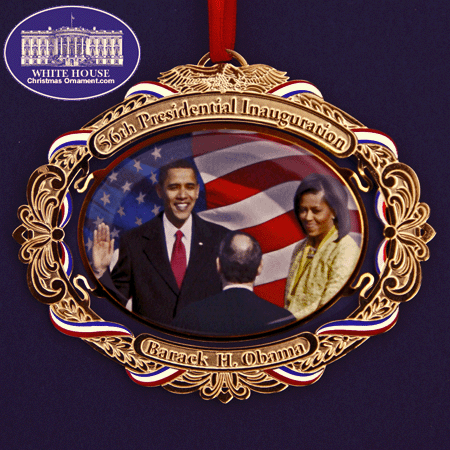 2009 White House Christmas Ornament Barack Obama Gift Set