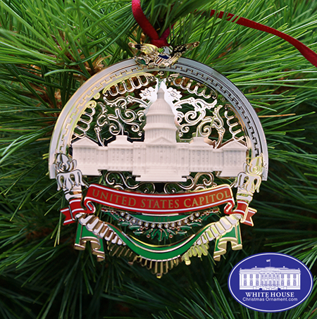 2016 US Capitol Marble and Gold Ornament