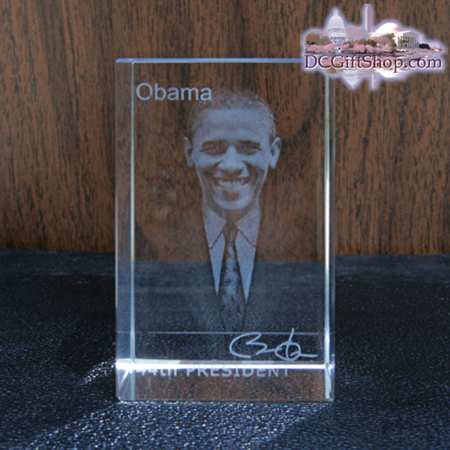 Gifts - Paperweight - Barack Obama 3D Etched