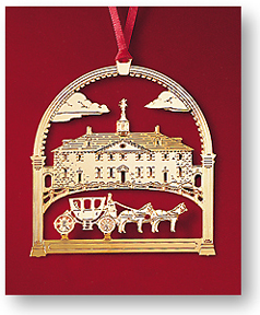 1991 West Front of Mount Vernon with the Powel Coach Ornament