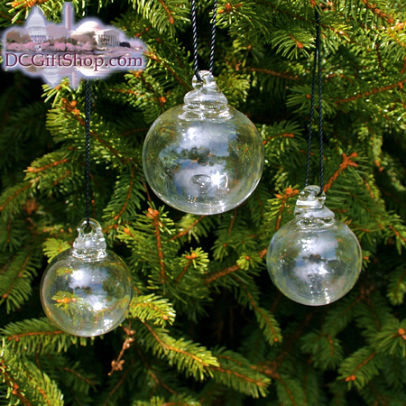Ornaments - Glass - Clear Crystal 2" Ball (set of 3)