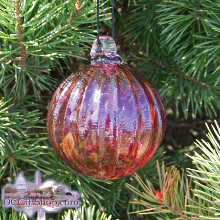 Ornaments - Glass - Cranberry Red Crystal Optic 3" Ball