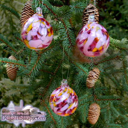 Ornaments - Glass - Sakura Peace Crystal 2&quot; Ball (set of 3)