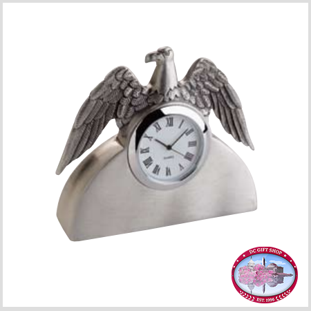 Gifts - Desk Accessories - Pewter Eagle Clock