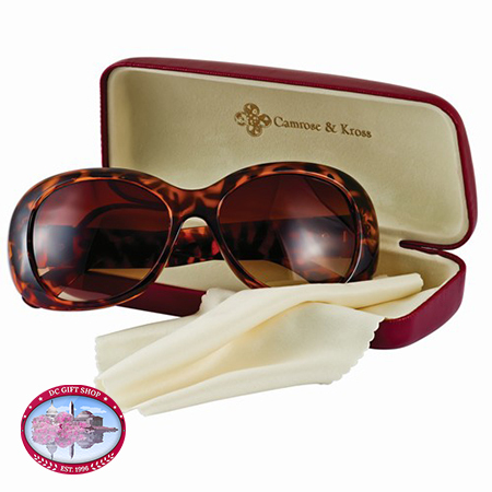 Kennedy Tortoise-Look W/Greek Key Accent Sunglasses