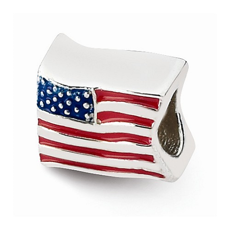 Sterling Silver Reflections USA Flag Bead