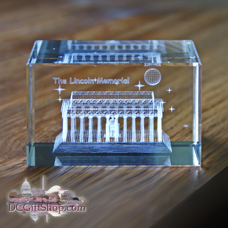Gifts - Paperweight - Lincoln Memorial 3D Glass