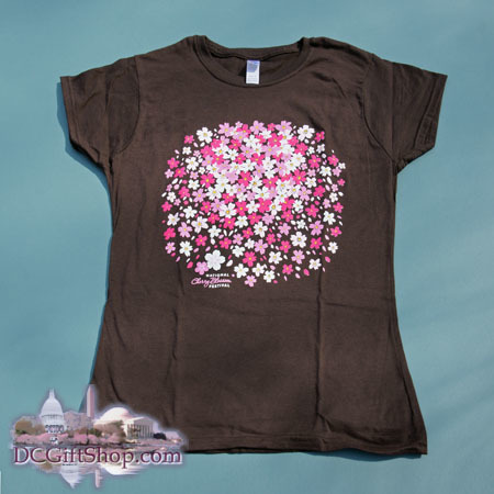 Gifts - Cherry Blossoms - Ladies Fitted Petal Cluster T-Shirt