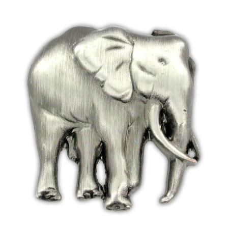 Elephant Pin - Antique Silver