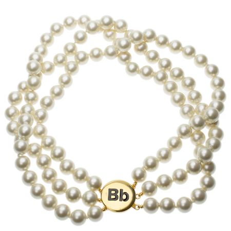 Barbara Bush 3 Row Cultura Pearl &quot;BB&quot; Clasp Necklace