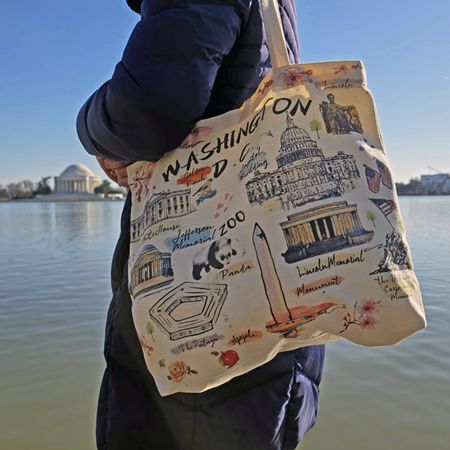 Washington DC Landmarks Canvas Tote Bag