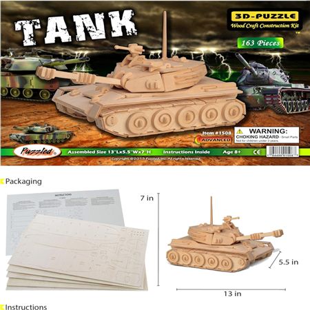 3D Wooden Tank Puzzle