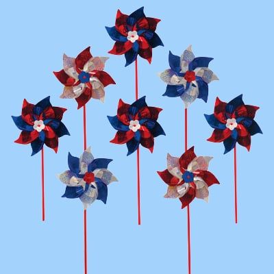 8 Piece Patriotic Pinwheels