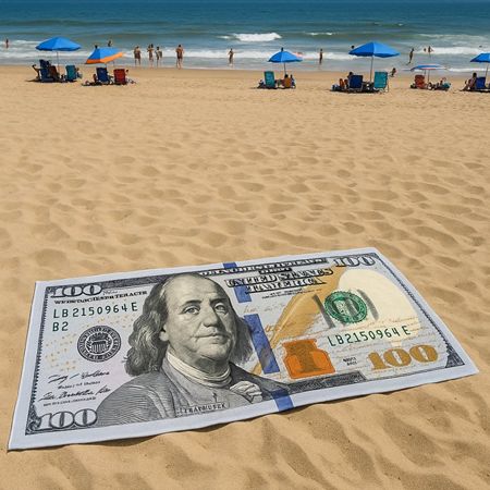 100 Dollar Ben Franklin Beach Towel
