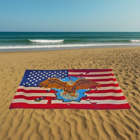 USA Freedom Guardian Eagle Flag Towel
