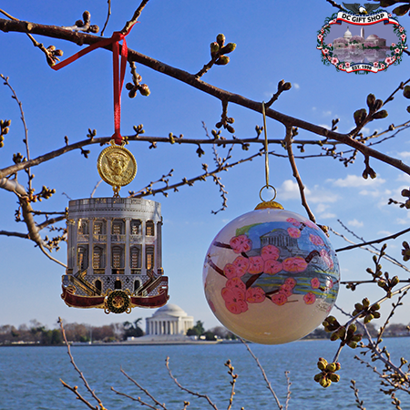 2018 White House Cherry Blossom Ornament Set