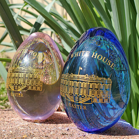 White House Glass Easter Egg Set - CR25 65 66