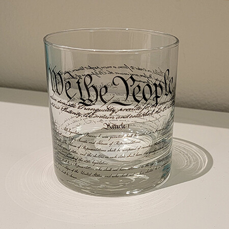United States Constitution Rocks Wiskey Glass
