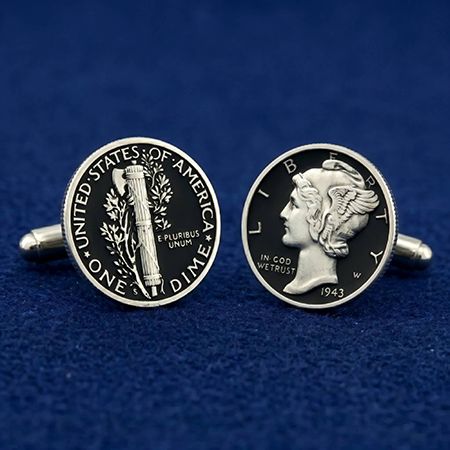 Gifts - Cuff Links - Mercury Head Dime