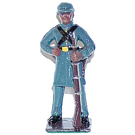BLACK CONFEDERATE INFANTRYMAN METAL FIGURINE