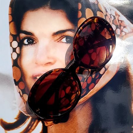 Kennedy Tortoise-Look W/Greek Key Accent Sunglasses