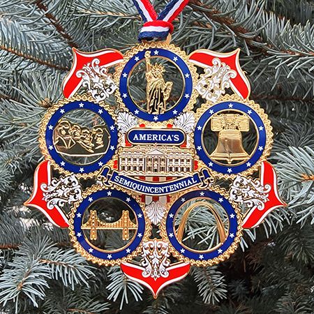 White House America250 Landmark Icons Ornament