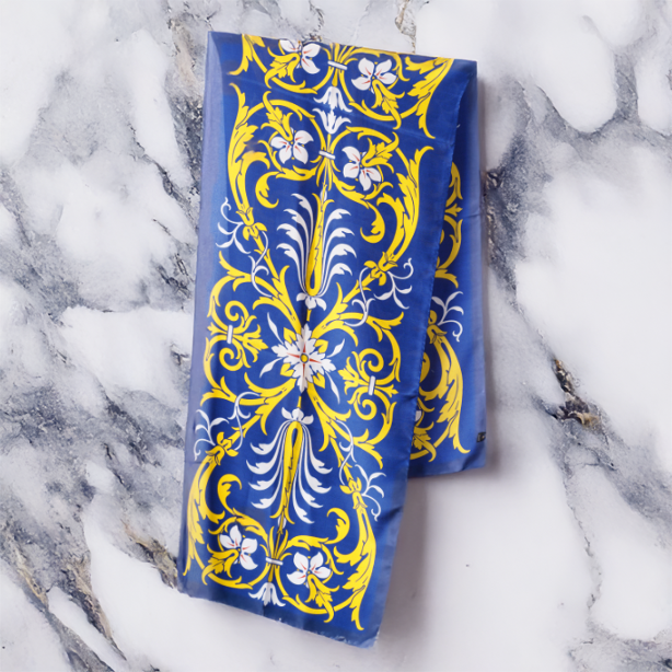 Minton Tile Blue Oblong Scarf