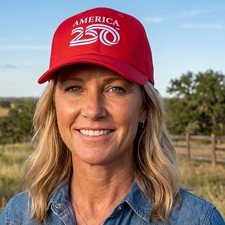 Official America 250 Red Embroidered Cap
