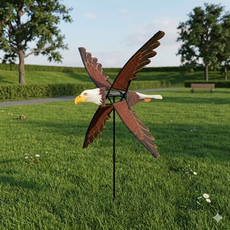 Large 25-Inch Realistic Flying Eagle Wind Spinner