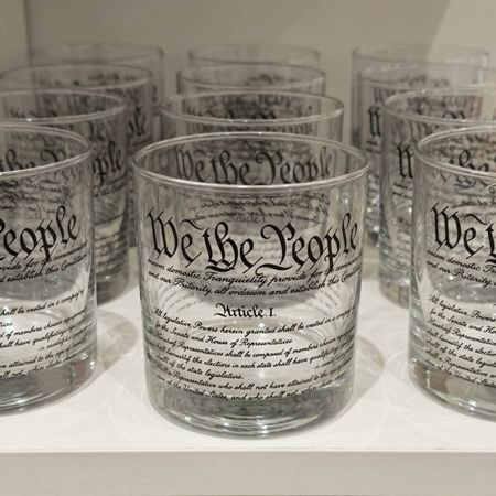 We The People US Constitution Whiskey Glass
