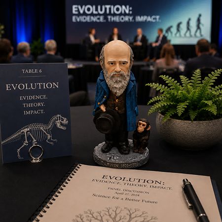 Charles Darwin Evolution Bobblehead with Companion Ape